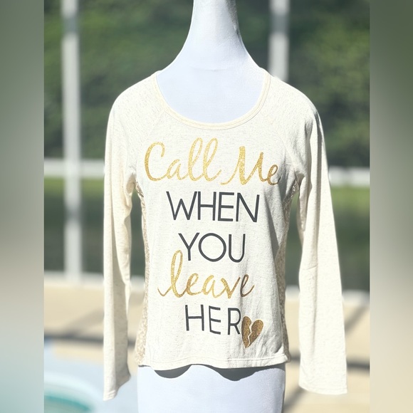 Wound Up Tops - Wound Up Call Me When You Leaver Her Long Sleeve Shirt  Wound Up Medium …